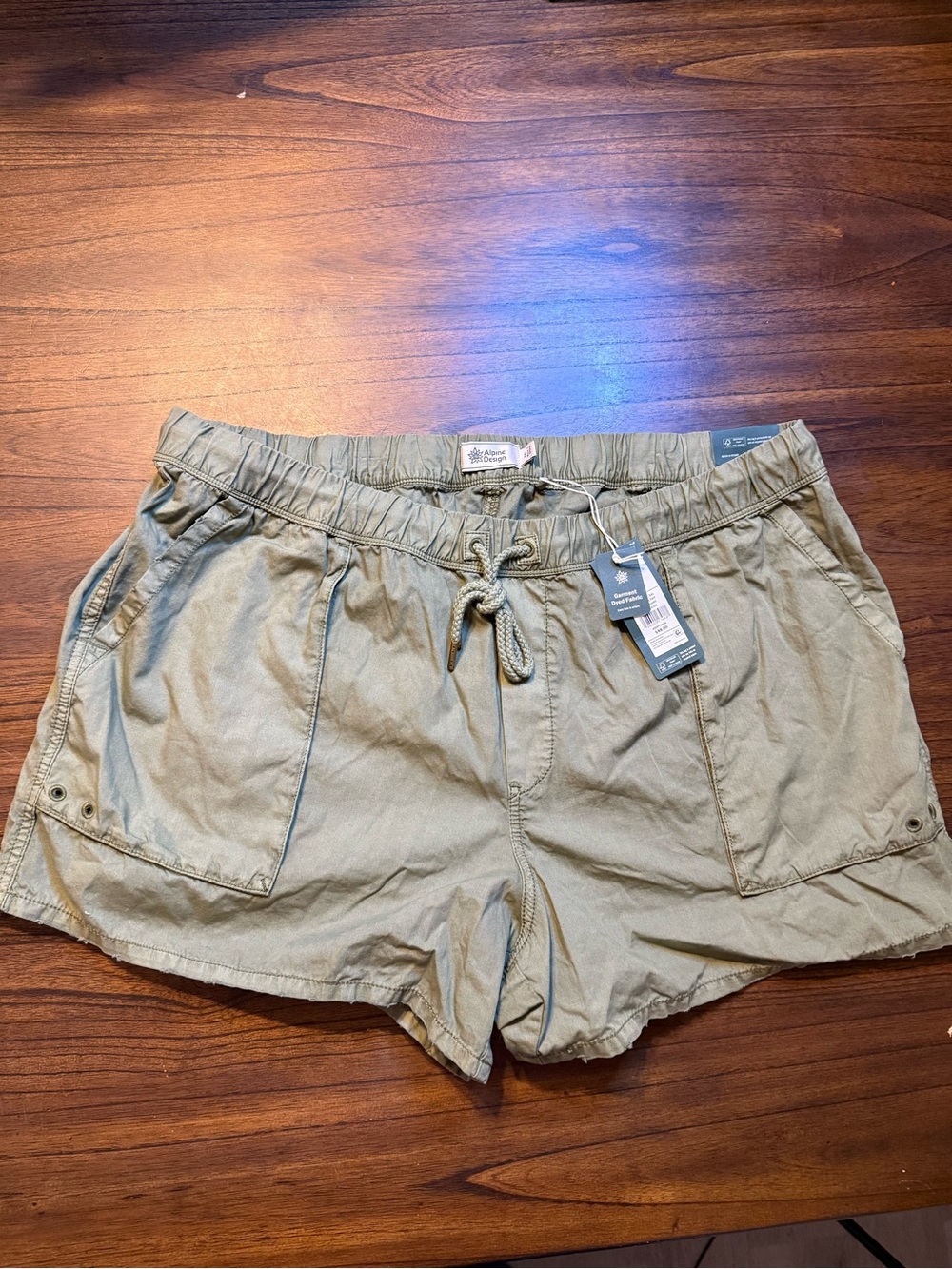 Alpine Design Olive Green Drawstring Athletic Shorts
